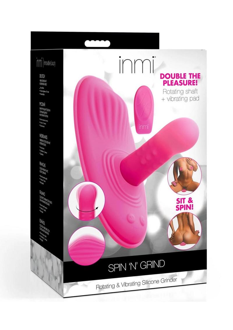 Inmi Spin N Grind Rotating and Vibrating Rechargeable Silicone Grinder Pad with Remote