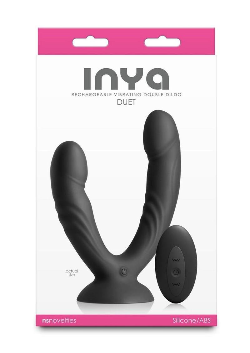 Inya Duet Rechargeable Silicone Vibrating Double Dildo with Remote
