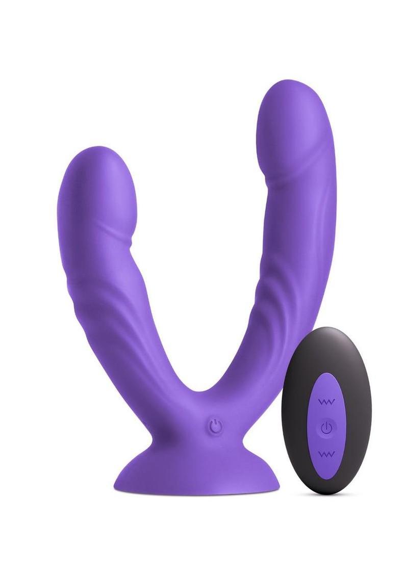 Inya Duet Rechargeable Silicone Vibrating Double Dildo with Remote
