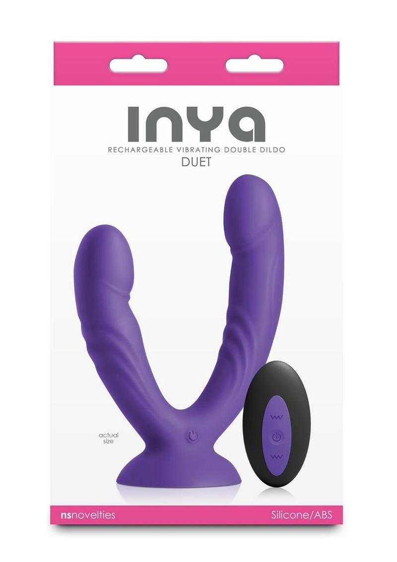 Inya Duet Rechargeable Silicone Vibrating Double Dildo with Remote
