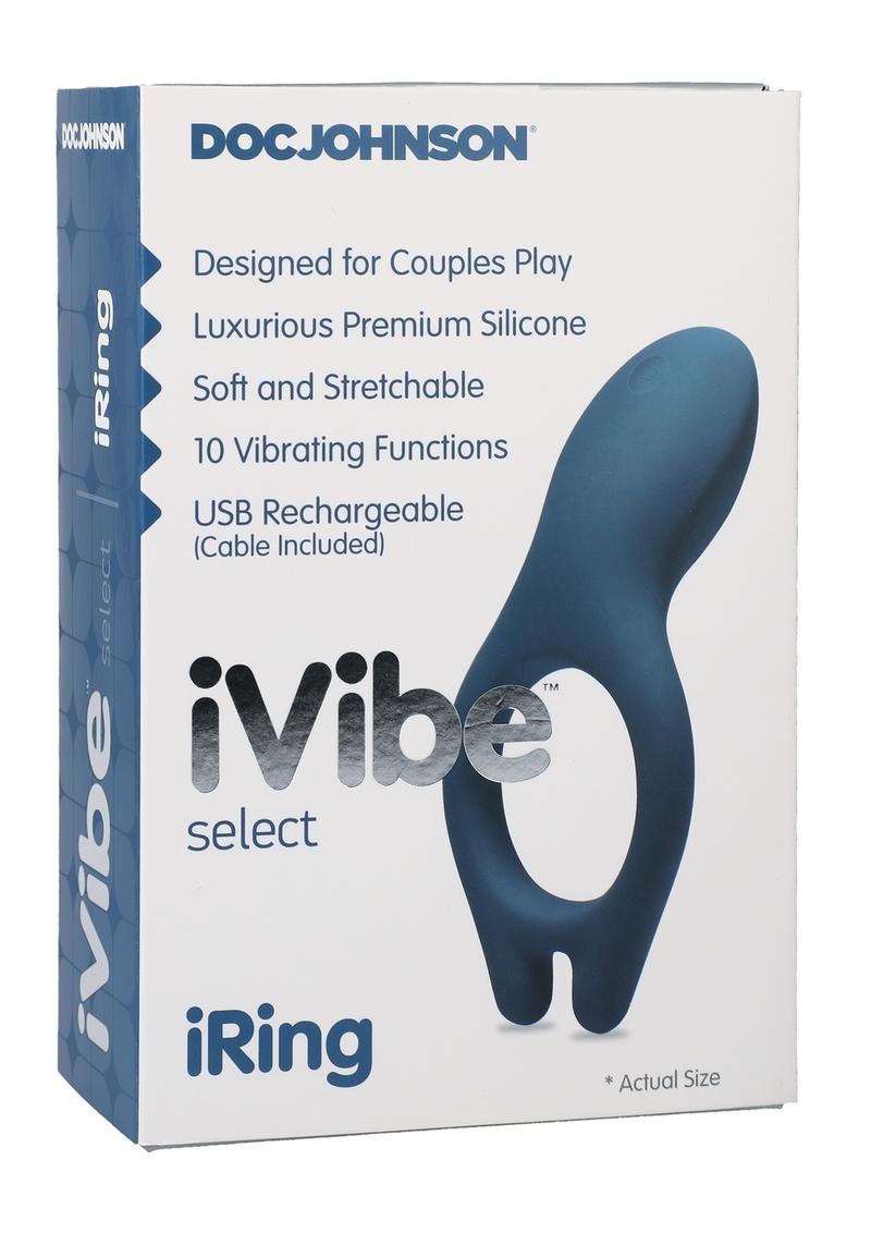 iVibe Select iRing Rechargeable Silicone Vibrating Cock Ring - Marine