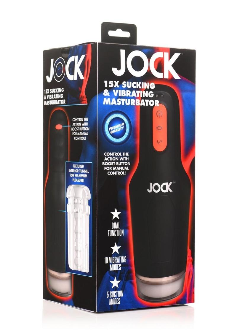 Jock 15x Sucking and Vibrating Rechargeable Masturbator