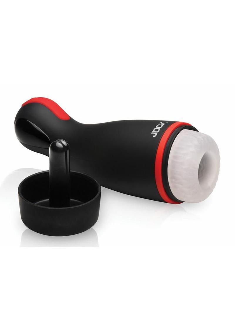 "Jock Blaze Vibrating, Sucking and Warming Rechargeable Masturbator"