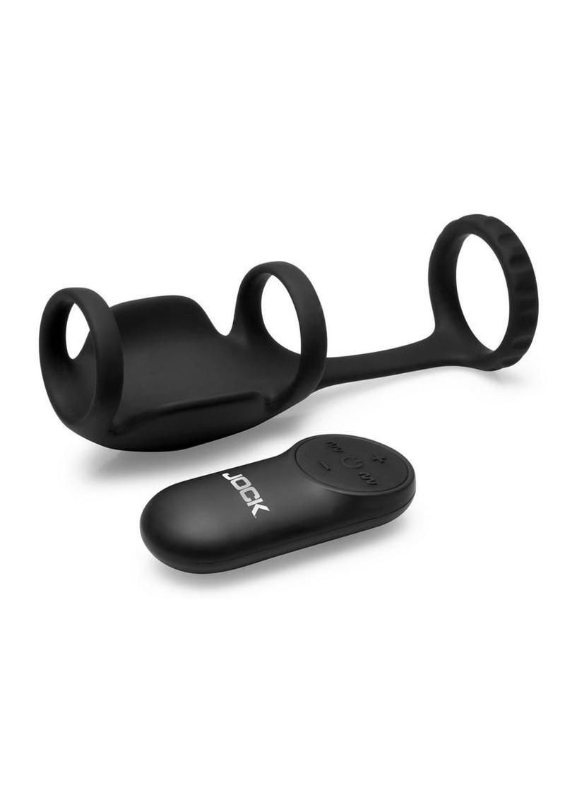 Jock Blitz Vibrating Penis Sleeve Rechargeable Silicone Cock Ring with Remote Control