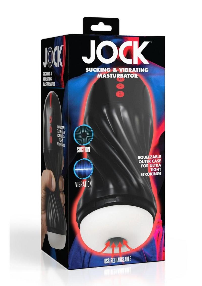 Jock Sucking and Vibrating Rechargeable Masturbator