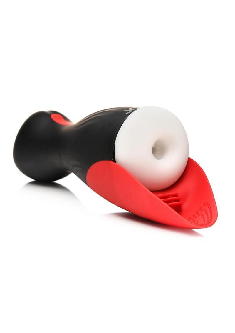 Jock Sucking and Vibrating Rechargeable Masturbator