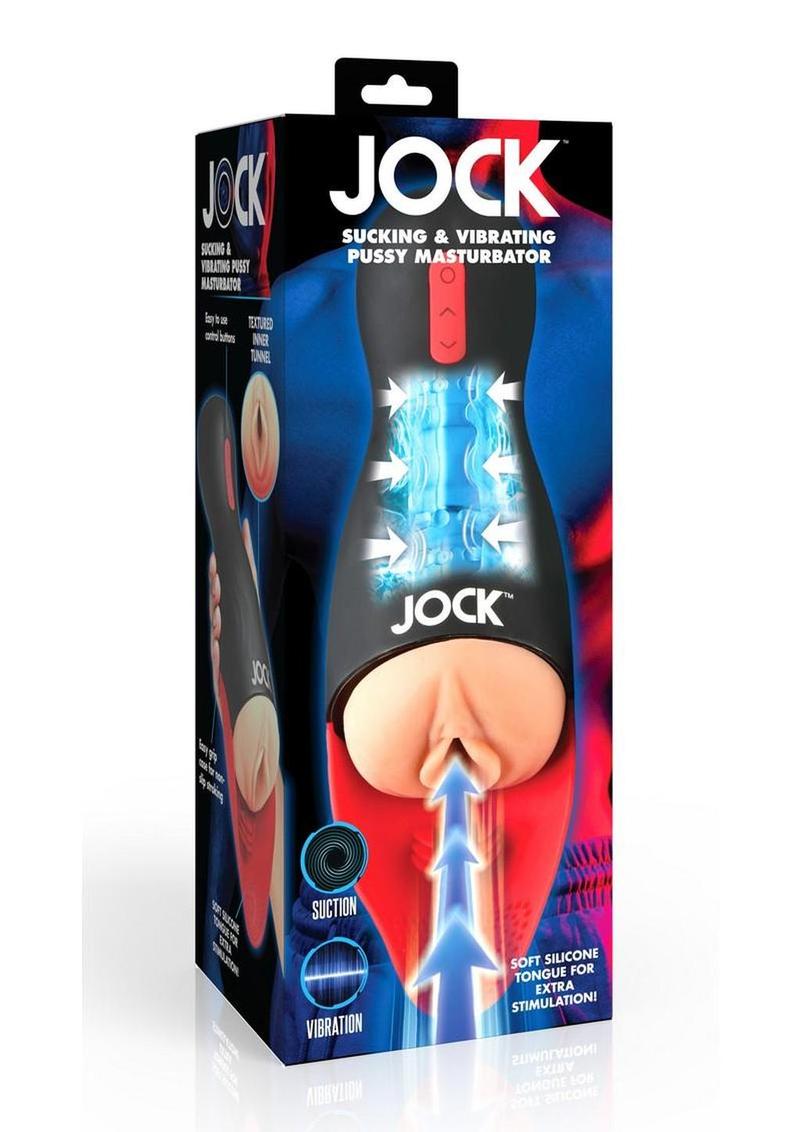 Jock Sucking and Vibrating Rechargeable Pussy Masturbator