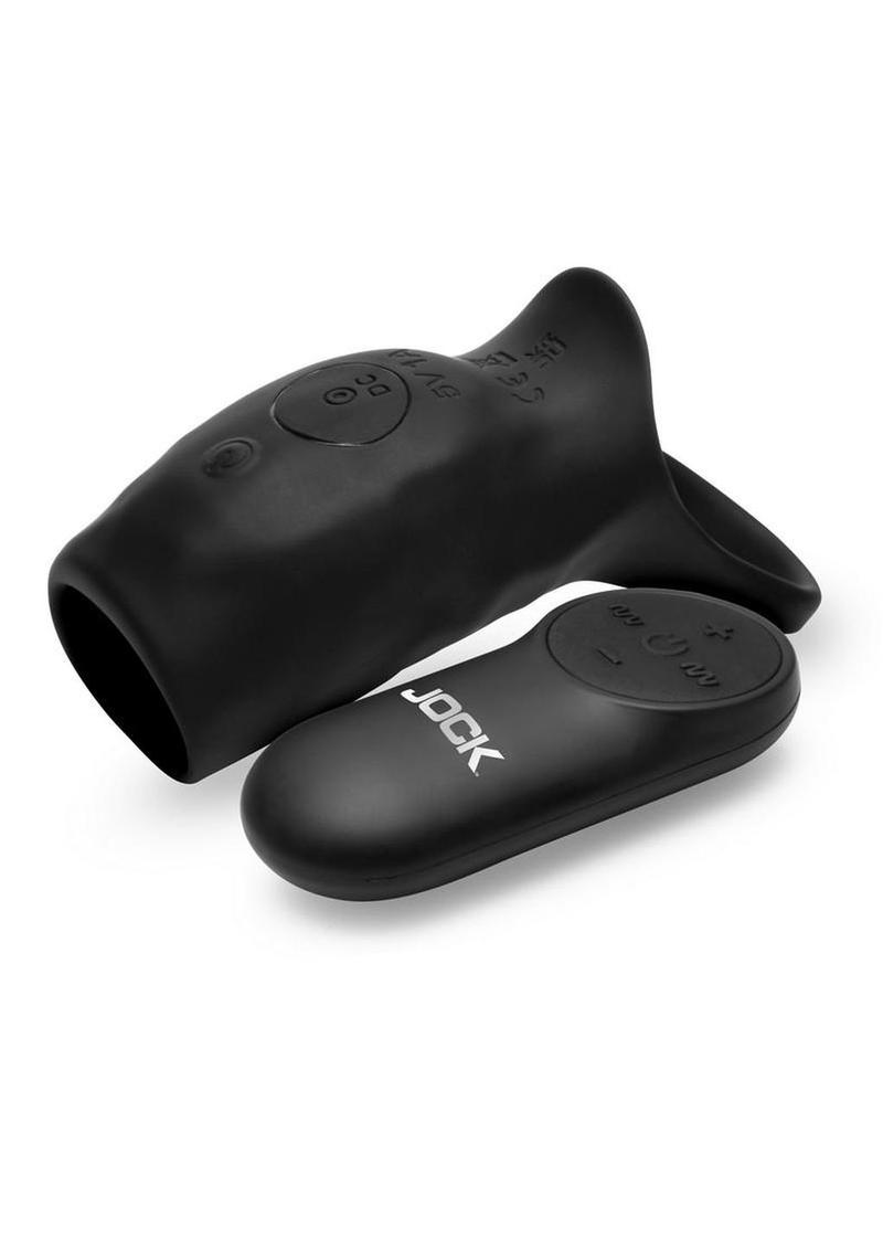 Jock Surge Vibrating Penis Sleeve Rechargeable Silicone Cock Ring with Remote Control