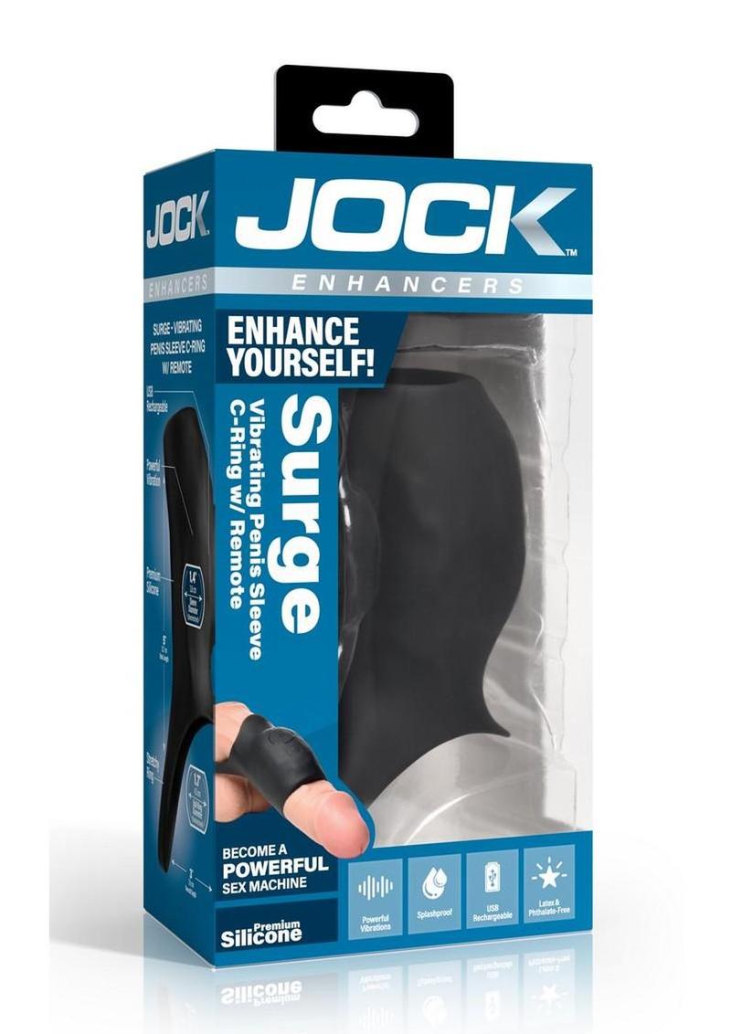 Jock Surge Vibrating Penis Sleeve Rechargeable Silicone Cock Ring with Remote Control