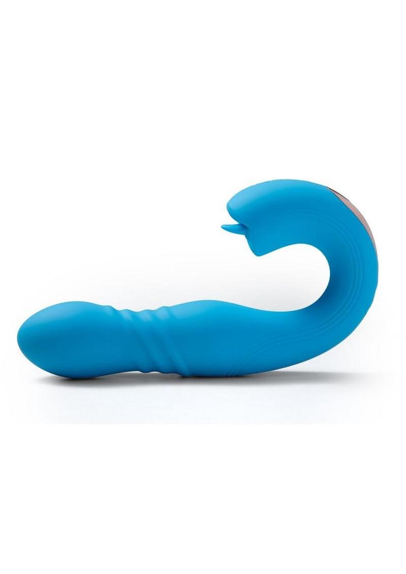 Joi Thrust 2 Pressure Sensing App Controlled Thrusting G-Spot Silicone Rechargeable Vibrator and Tongue Clit Licker