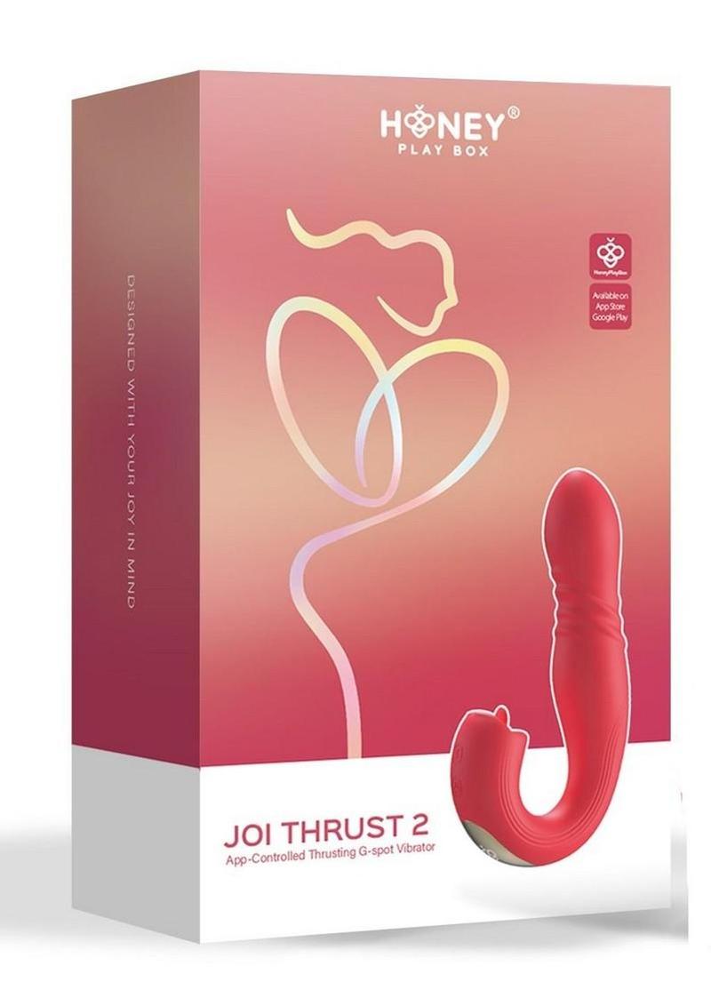 Joi Thrust 2 Pressure Sensing App Controlled Thrusting G-Spot Silicone Rechargeable Vibrator and Tongue Clit Licker