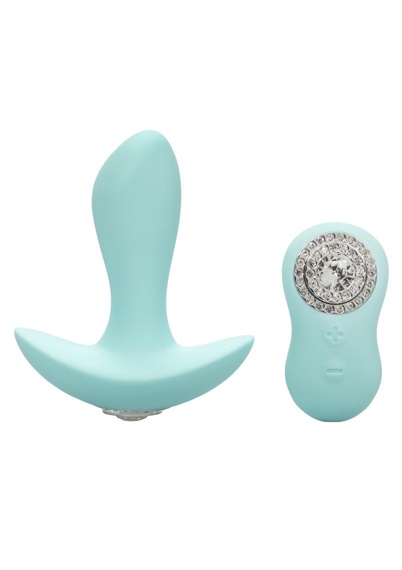 Jopen Pave Audrey Rechargeable Silicone Vibrating Probe with Crystals and Remote Control