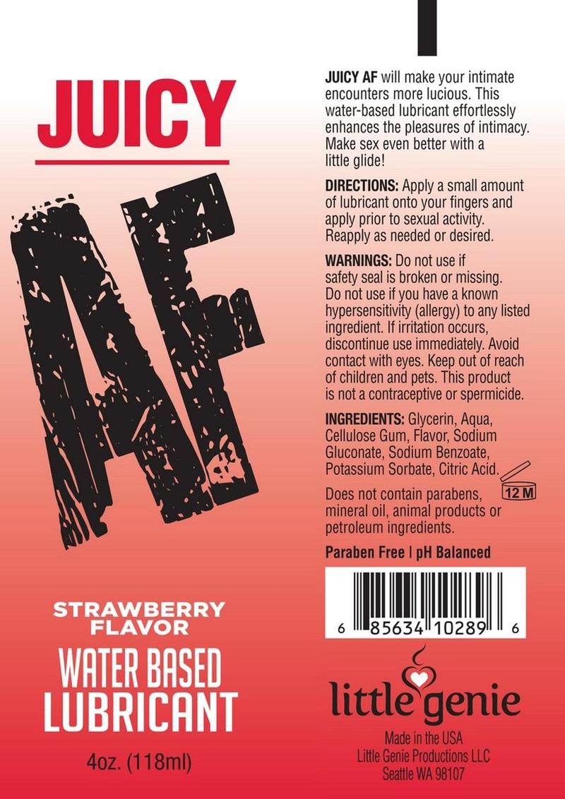 Juicy AF Water Based Flavored Lubricant Strawberry