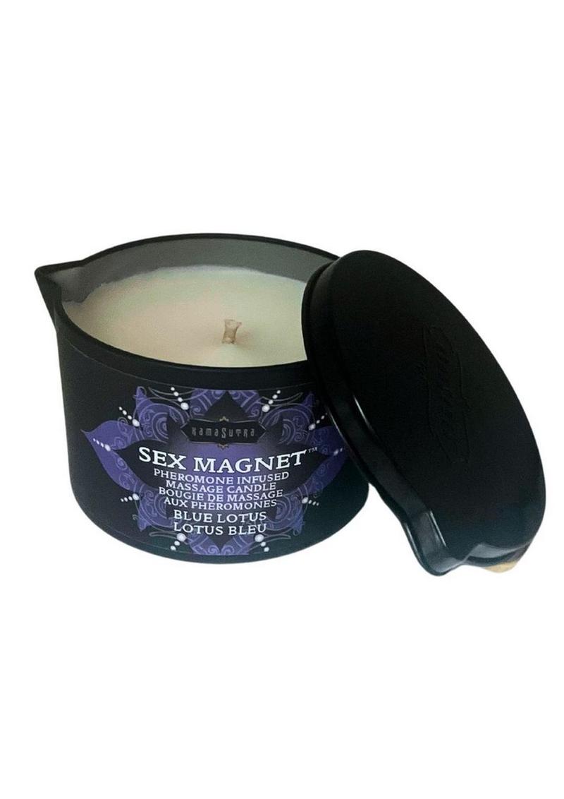 Kama Sutra Sex Magnet Blue Lotus Candle with Pour Spout