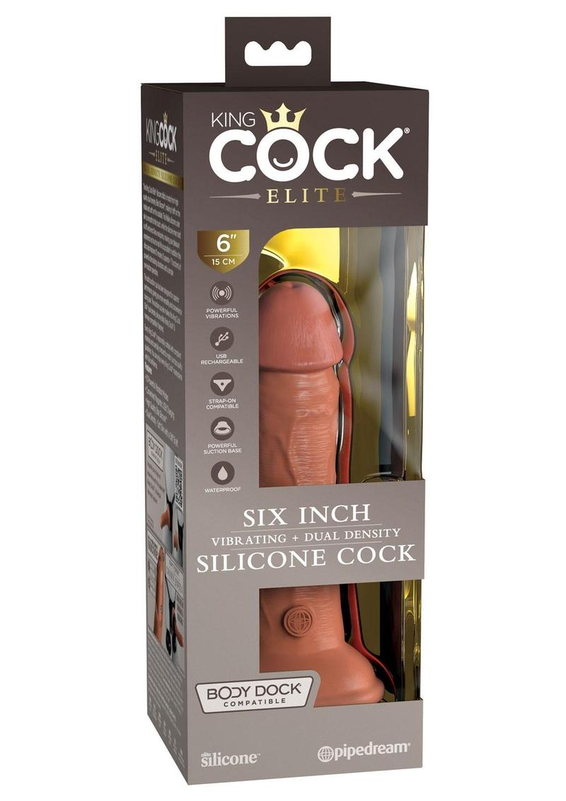 King Cock Elite Dual Density Vibrating Rechargeable Silicone Dildo