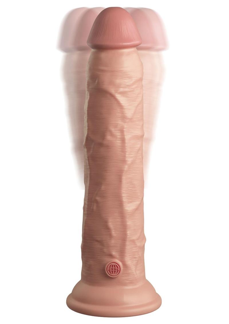 King Cock Elite Dual Density Vibrating Rechargeable Silicone Dildo with Remote Control Dildo