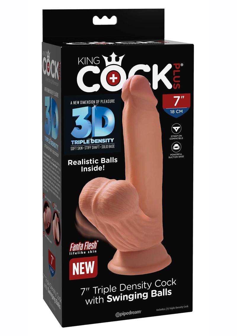 King Cock Plus Triple Density Dildo with Swinging Balls