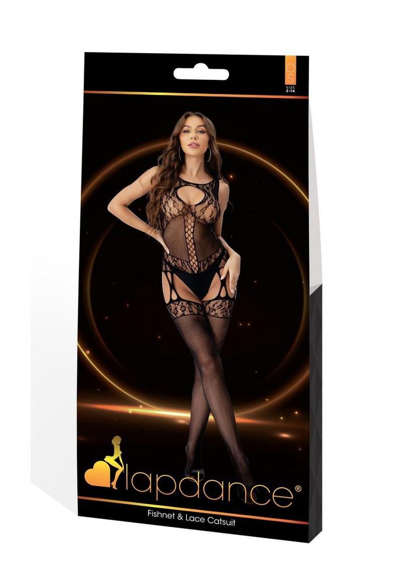 Lapdance Lingerie Fishnet and Lace Catsuit - Os