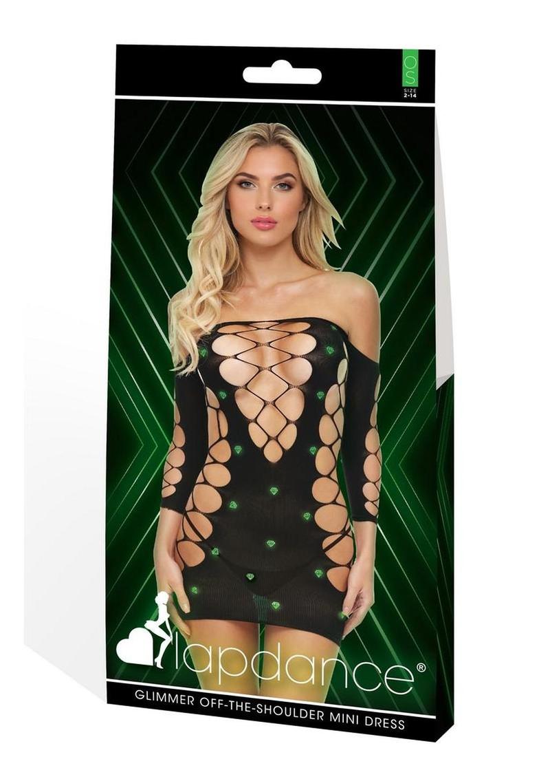 Lapdance Lingerie Glimmer Off The Shoulder Minidress - Os