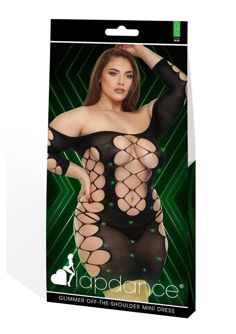 Lapdance Lingerie Glimmer Off The Shoulder Minidress - Queen Size