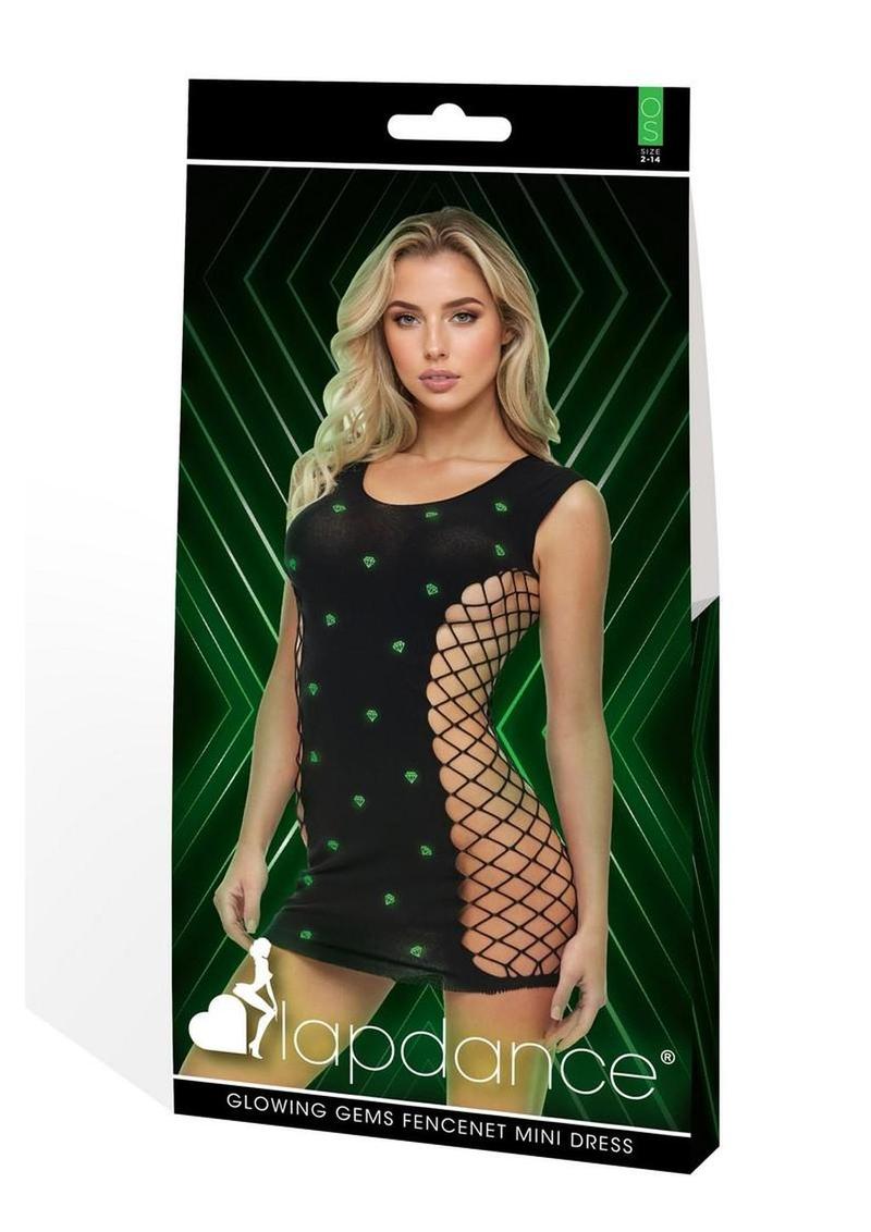 Lapdance Lingerie Glowing Gems Fencenet Minidress - Os