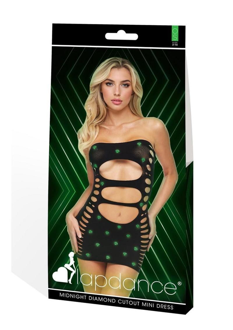 Lapdance Lingerie Midnight Diamond Cutout Mini Dress - Os