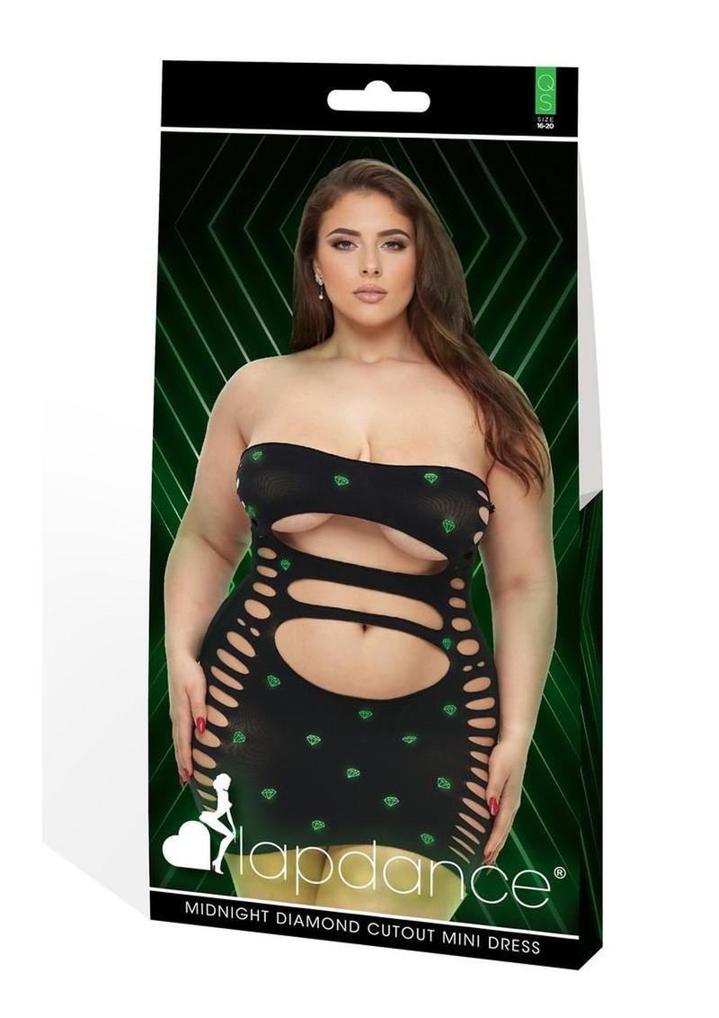 Lapdance Lingerie Midnight Diamond Cutout Mini Dress - Queen Size