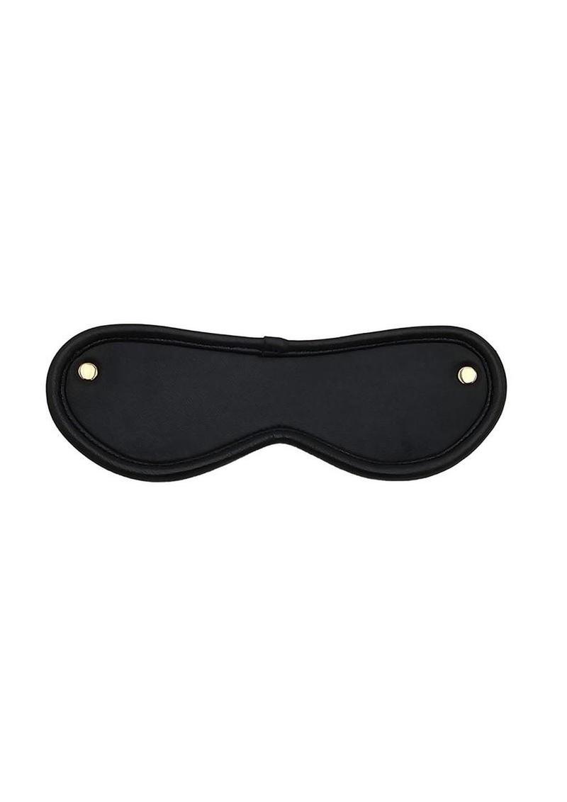 Leather Blindfold with Gold Accessories