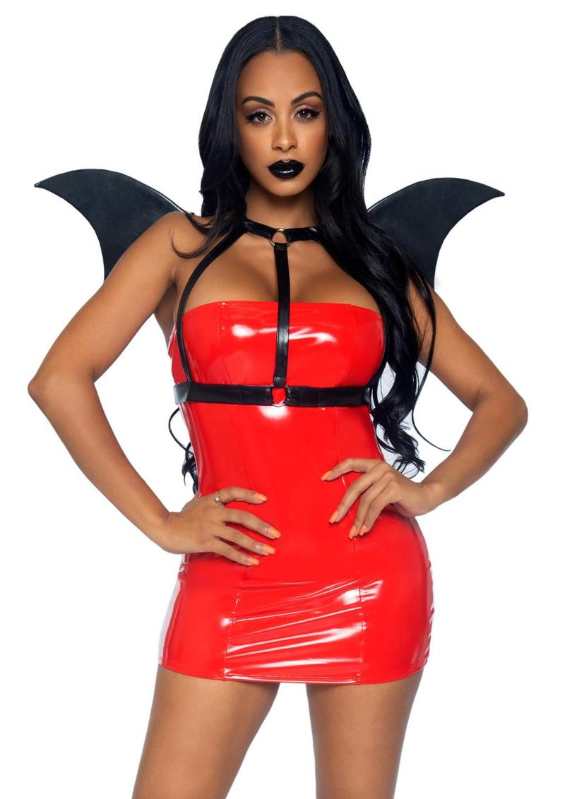 Leg Avenue Bat Wing Body Harness Faux Leather