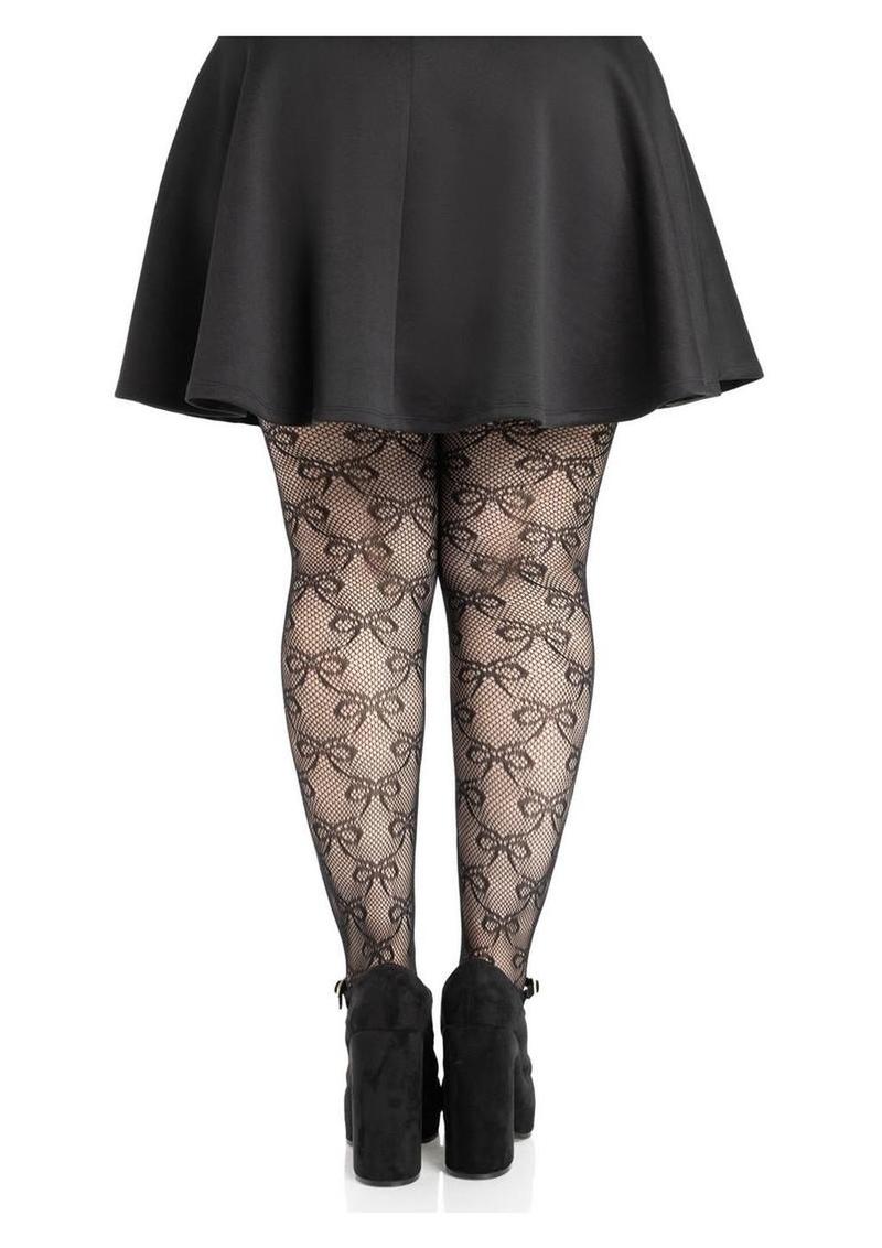 Leg Avenue Bow Net Tights - 1x/2x