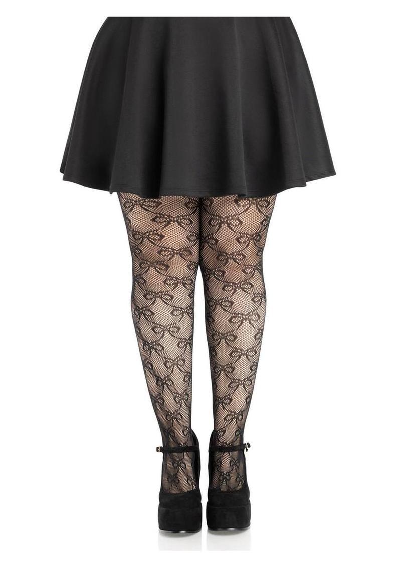 Leg Avenue Bow Net Tights - 1x/2x