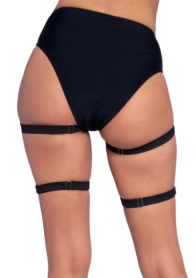 Leg Avenue Dual Strap Studded Thigh High Garters