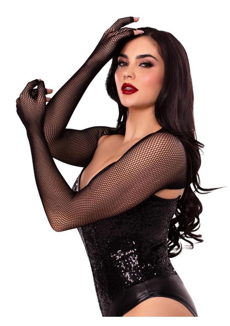 Leg Avenue Fishnet Fingerless Gloved Shrug
