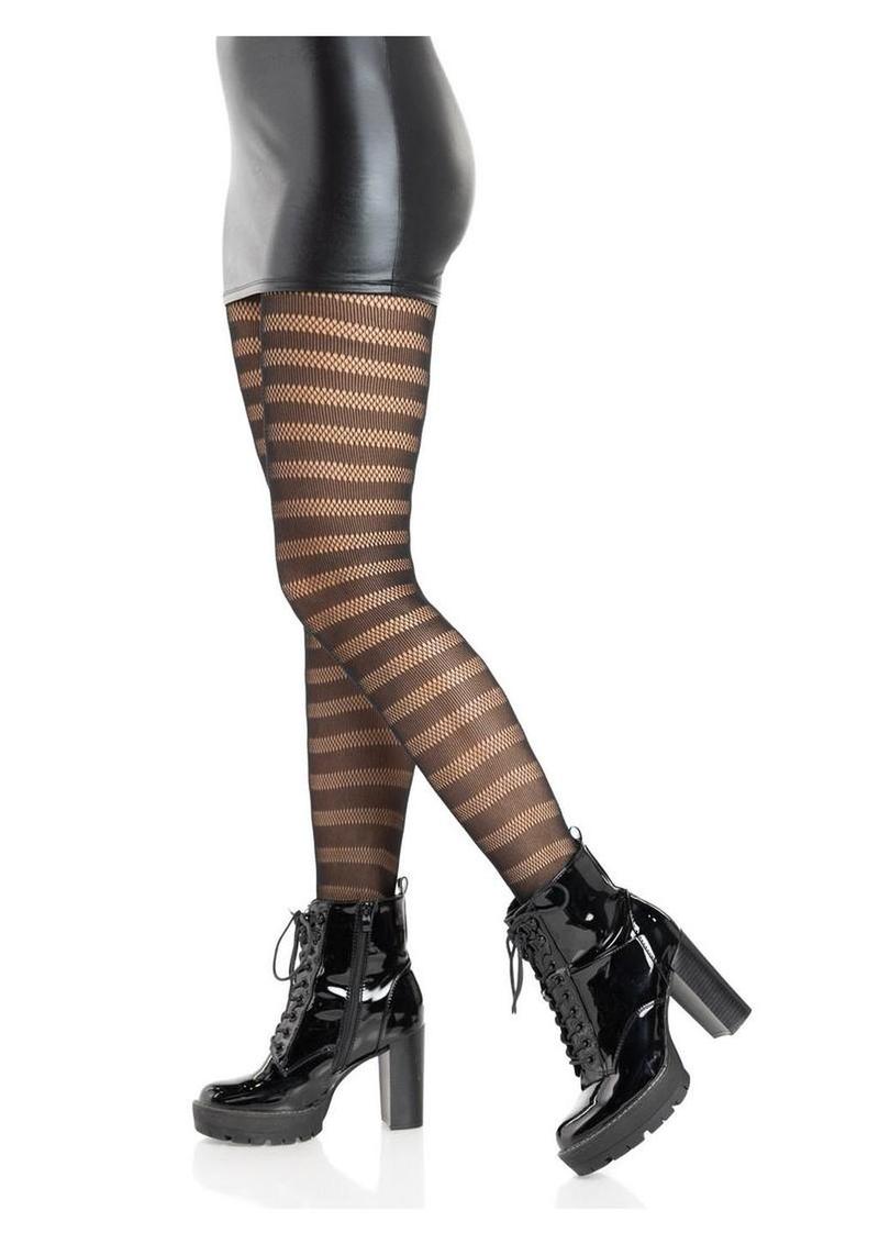 Leg Avenue Horizontal Striped Net Tights