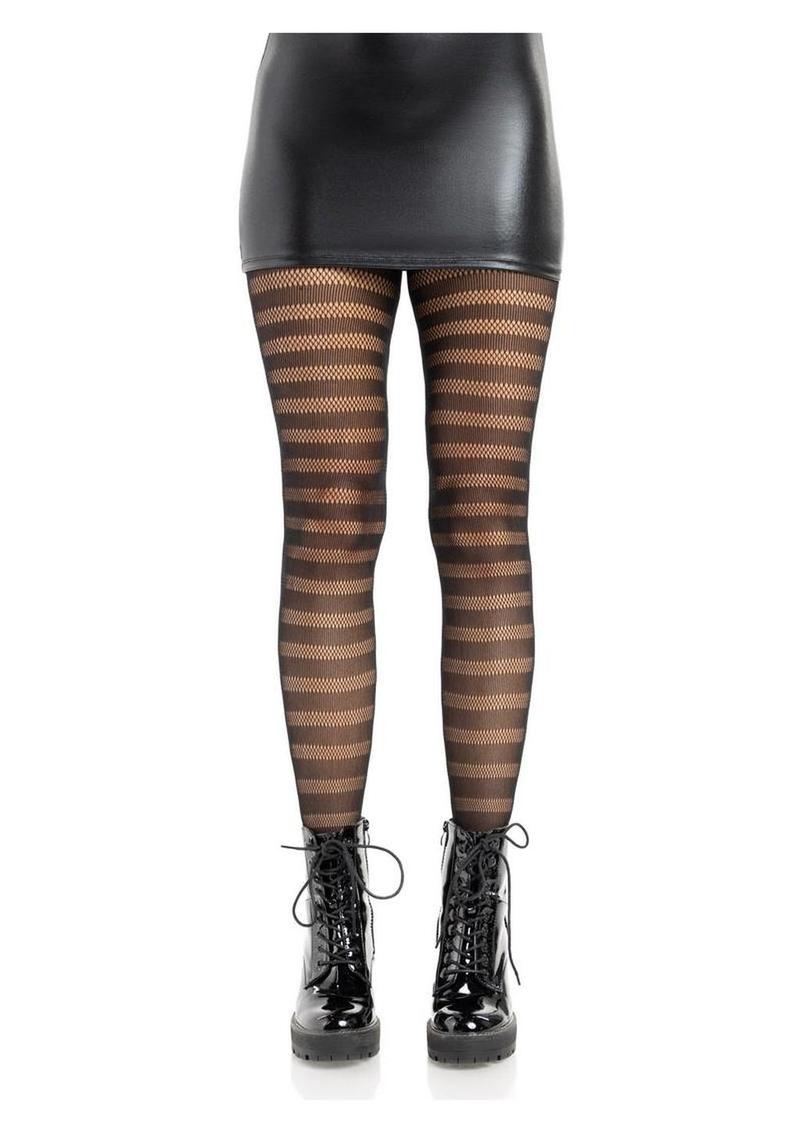 Leg Avenue Horizontal Striped Net Tights
