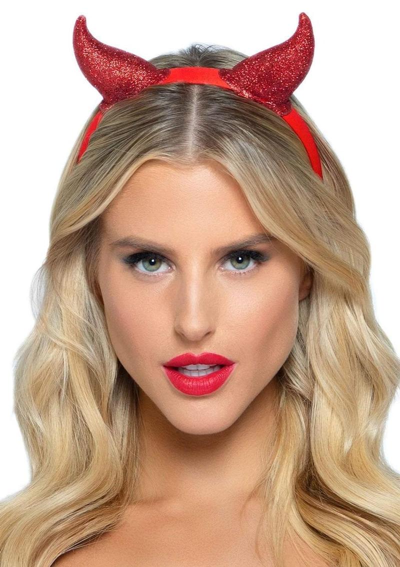 Leg Avenue Latex Glitter Devil Horn Headband