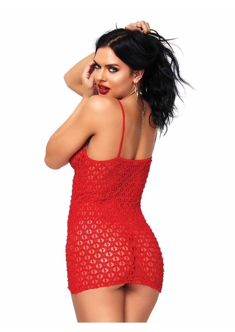 Leg Avenue Mini Dress with Lace Up Front and G-String