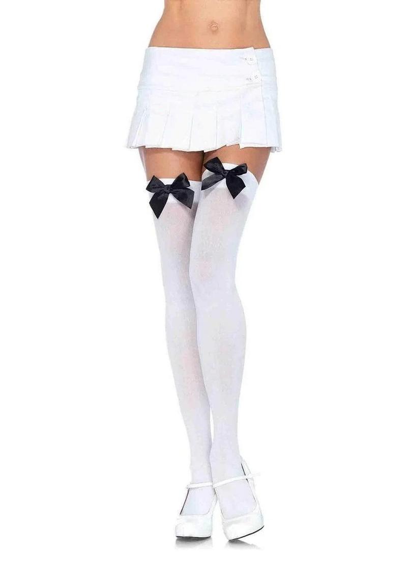 Leg Avenue Nylon Over The Knee with Bow