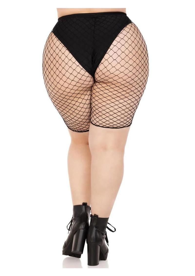 Leg Avenue Plus Size Industrial Net Biker Shorts - 1x-2x