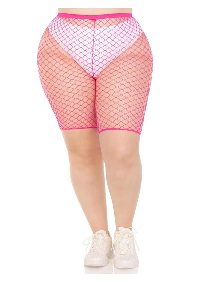 Leg Avenue Plus Size Industrial Net Biker Shorts - 1x-2x
