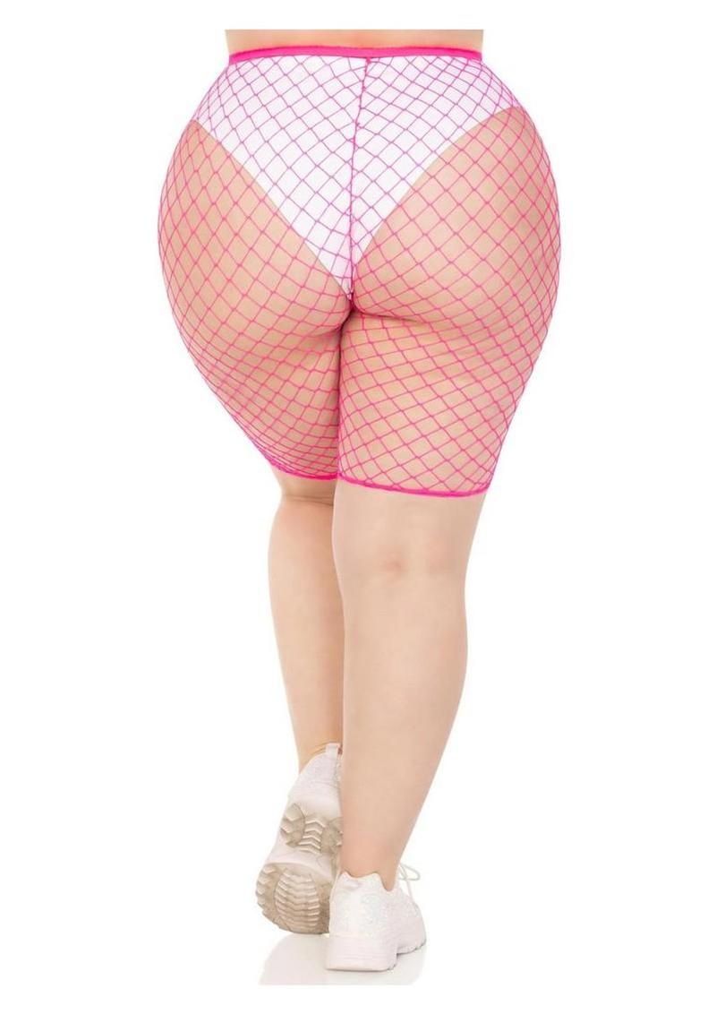 Leg Avenue Plus Size Industrial Net Biker Shorts - 1x-2x