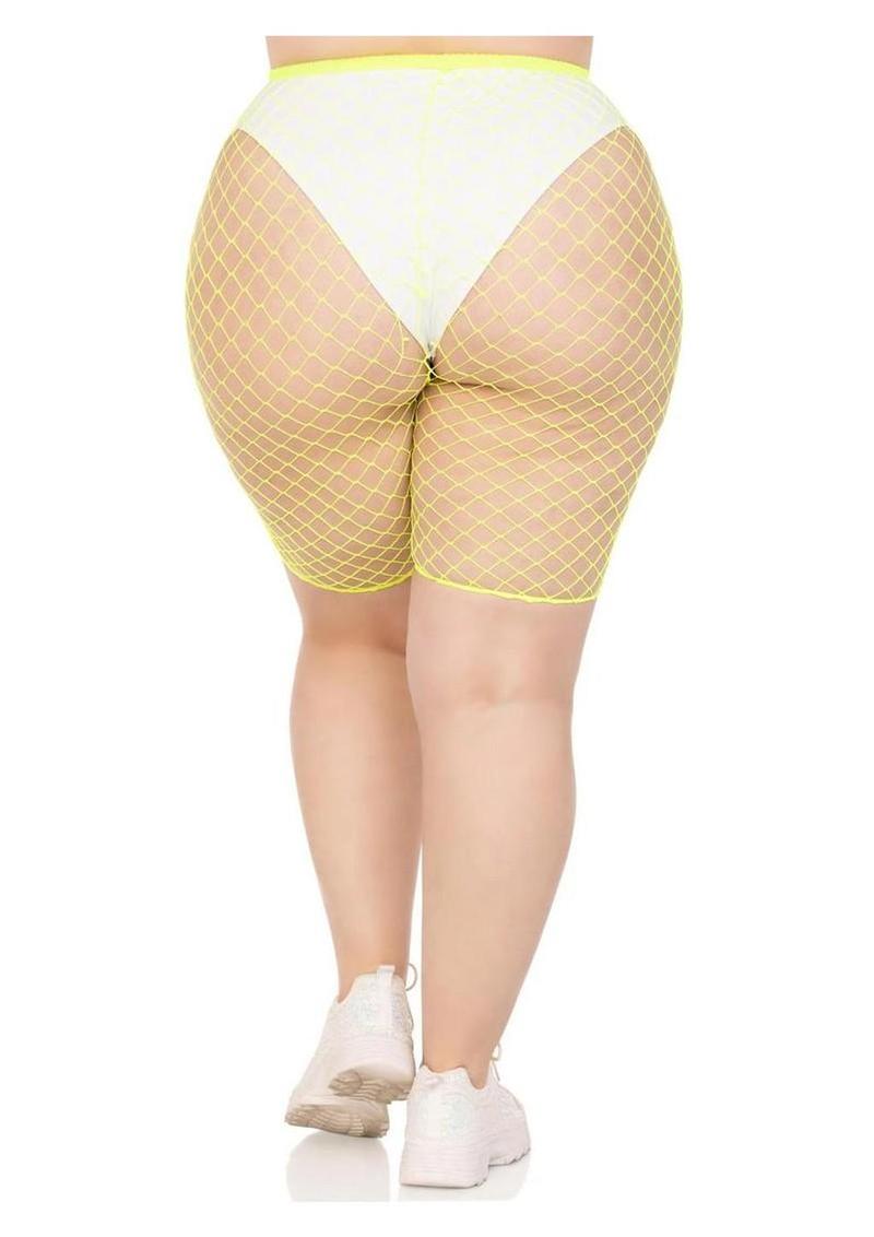 Leg Avenue Plus Size Industrial Net Biker Shorts - 1x-2x