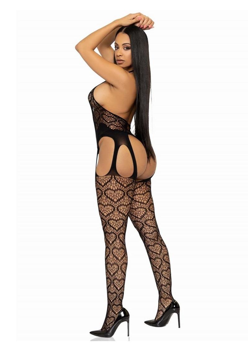 Leg Avenue Seamless Heart Net Suspender Bodystocking