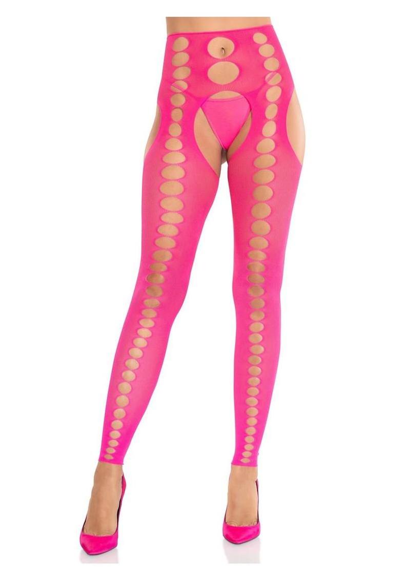 Leg Avenue Seamless Opaque Cut-Out Footless Suspender Hose