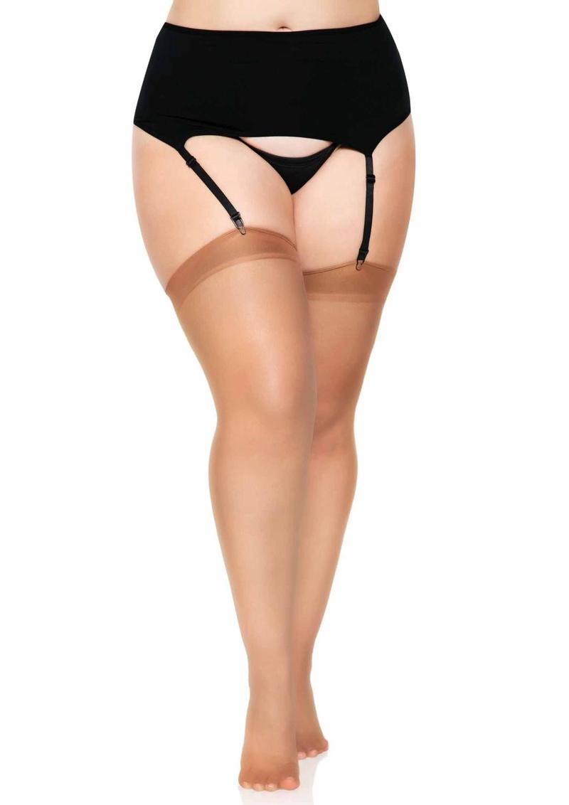 Leg Avenue Sheer Backseam Stockings - Plus