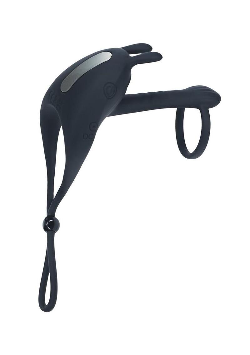 Levelz Adjustable Bunny Vibrating Rechargeable Silicone Lasso Cock Ring and Shaft Loop