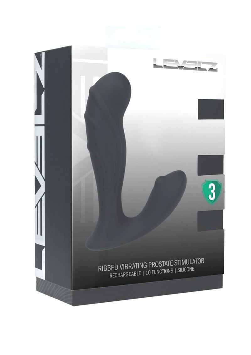 Levelz Ribbed Vibrating Silicone Rechargeable Prostate Stimulator