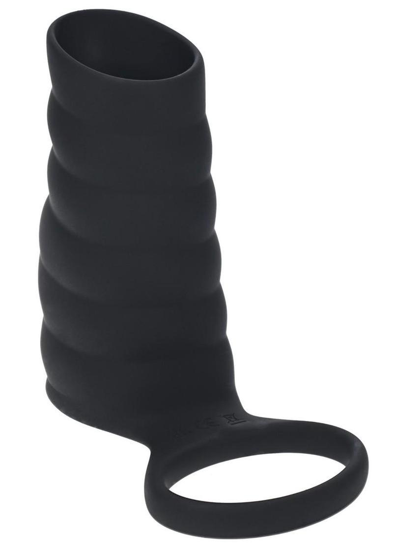 Levelz Vibrating Ribbed Silicone Cock Sleeve and Ball Ring