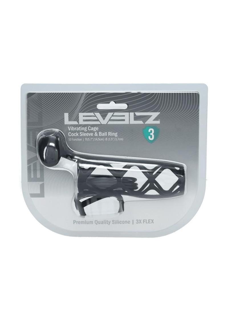 Levelz Vibrating Silicone Rechargeable Cock Cage and Ball Ring