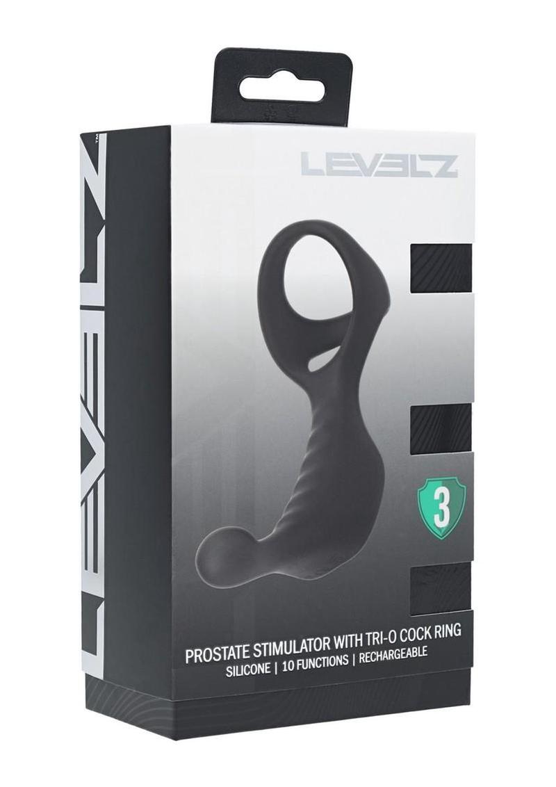 Levelz Vibrating Silicone Rechargeable Prostate Stimulator with Tri O Cock Ring